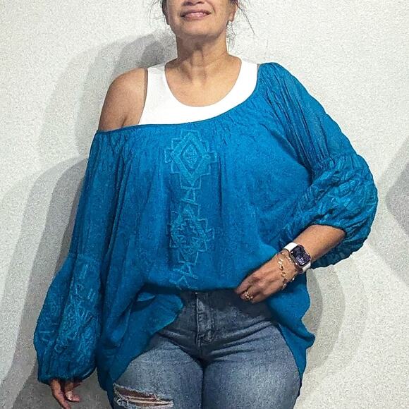 Vintage Collection Teal Blouse Sz XL - Picture 1 of 11